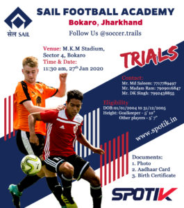 Read more about the article SAIL Football Academy Trials