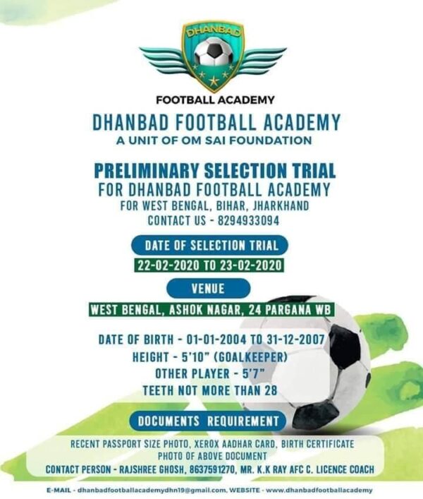 Dhanbad Football Academy Trials. #Kolkata - US Health Supplements Buy ...