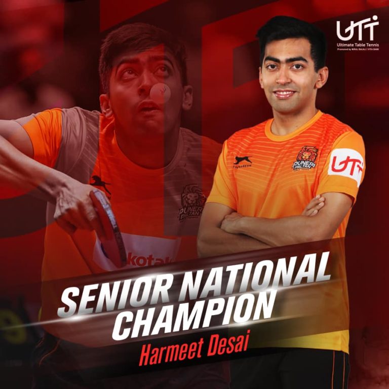 Read more about the article Harmeet Desai(Men) & Sutirtha Mukherjee(women) won Senior National Championship title.