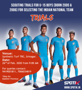Read more about the article Scouting Trials for U-15 boys (born 2005 & 2006) for selecting the Indian National Team