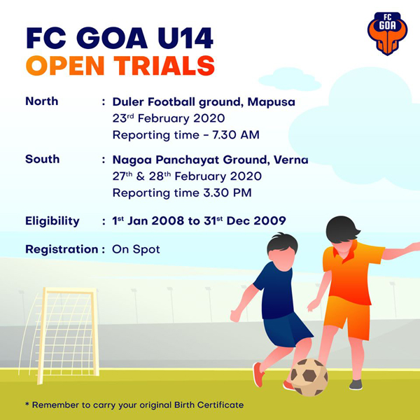 FC Goa U14 Open Trials