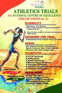 Read more about the article Dharamshala SAI Athletics Trials