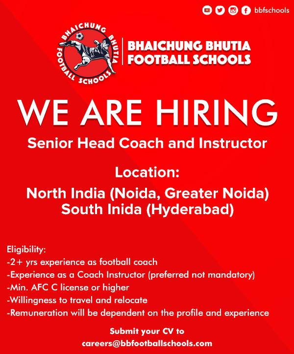 Read more about the article Bhaichung Bhutia Football Schools is Hiring Senior Head Coach.