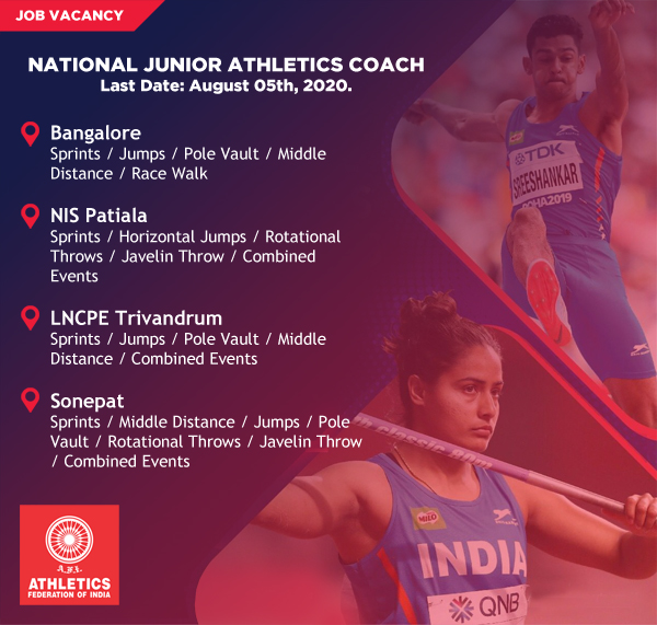 You are currently viewing Athletics Federation of India is looking for  junior coach.