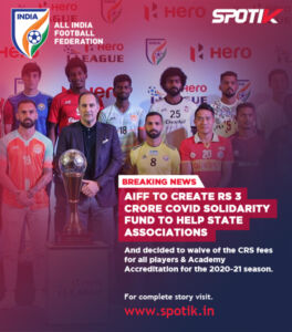 Read more about the article AIFF to create Rs 3 crore Covid solidarity fund to help state associations.