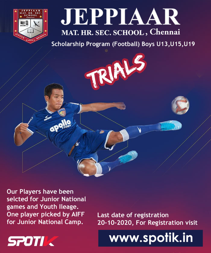Read more about the article Jeppiaar Matric Higher Secondary school (chennai) Scholarship Program for football.