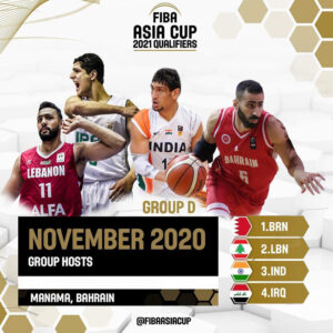 Read more about the article Basketball: FIBA Asia Cup Qualifiers in November.