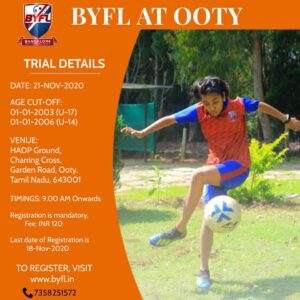 Read more about the article Bangalore Youth Football League, Ooty Trials