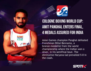 Read more about the article Cologne Boxing World Cup: Amit Panghal enters final, 4 medals assured for India