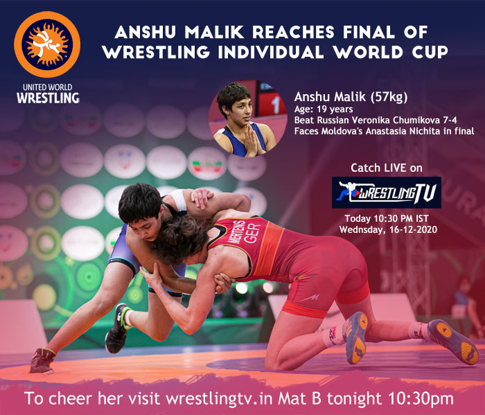 Read more about the article Wrestling: Anshu Malik reaches final of wrestling Individual World Cup.