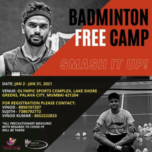 Read more about the article Badminton Free Camp at Mumbai with Subhankar Dey