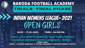 Read more about the article Baroda Football Academy Indian Womens League Trials, Vadodara