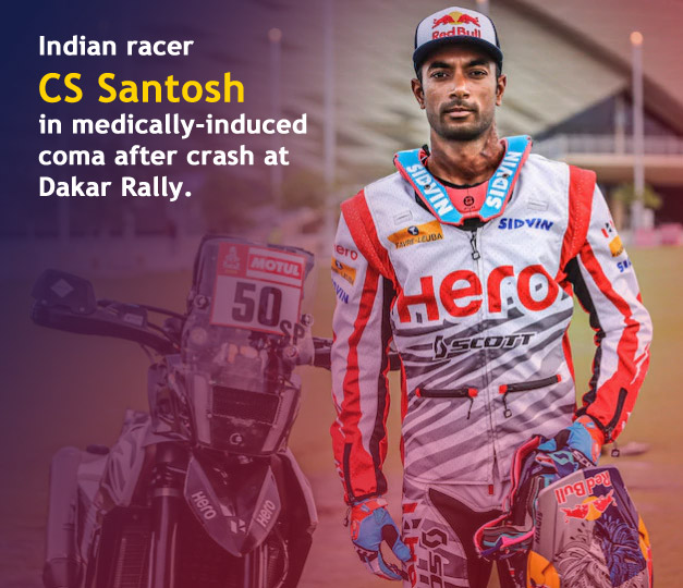 Read more about the article Indian Hero MotoSports racer CS Santosh in medically-induced coma after crash at Dakar Rally