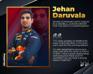 Read more about the article Jehan Daruvala to continue racing with Carlin in Formula 2 as Red Bull gives him extension