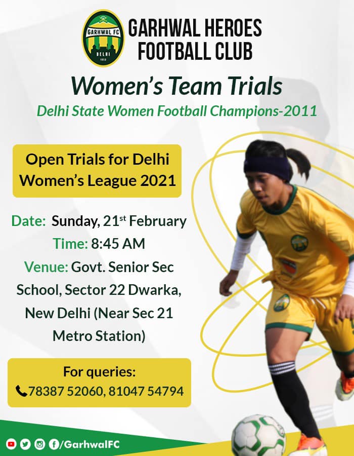 You are currently viewing Garhwal Heroes FC  women’s team Trials – New Delhi