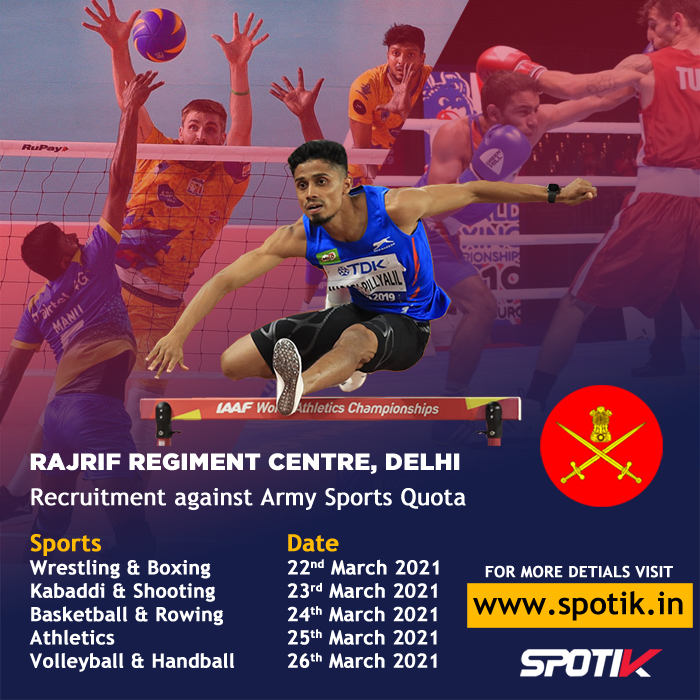You are currently viewing Rajrif Regiment Centre – Sports Quota  Recruitment 2021