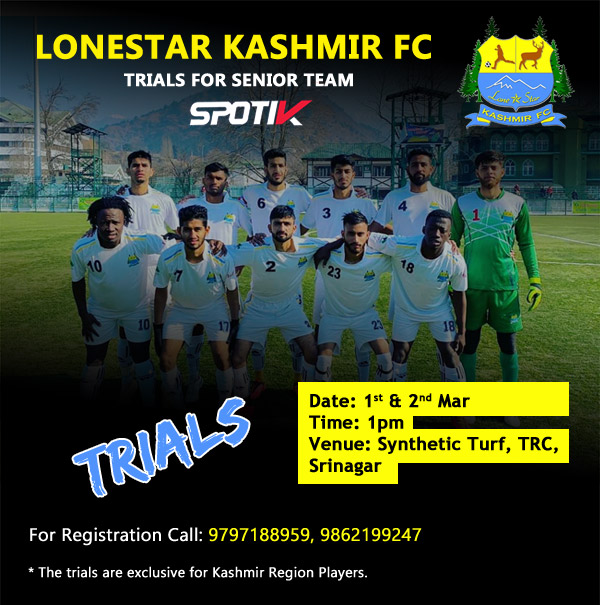 Read more about the article LoneStar Kashmir FC Trials, Postponed