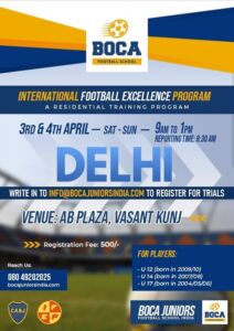 Read more about the article Boca Juniors Football School, Delhi Trials