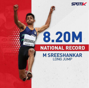 Read more about the article Athletics: Sreeshankar breaks national record, crosses Olympic qualification mark in men’s long jump