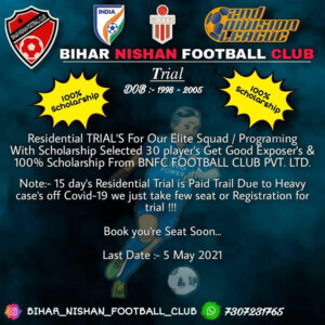 Read more about the article BIHAR Nishan Football CLUB Trials