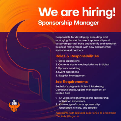 Read more about the article FC Goa Hiring Sponsorship Manager