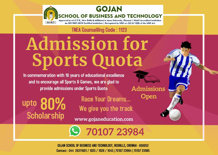 Gojan School of Business and Technology Sports Quota, Chennai