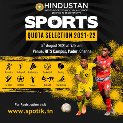 Read more about the article Hindustan Institute of Technology & Science Sports Quota 2021-22.
