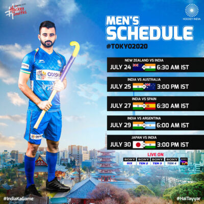 Read more about the article Olympic Games Tokyo 2020 – Team India Hockey Schedule