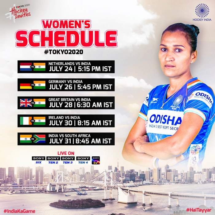 Olympic Games Tokyo 2020 - Team India Hockey Schedule