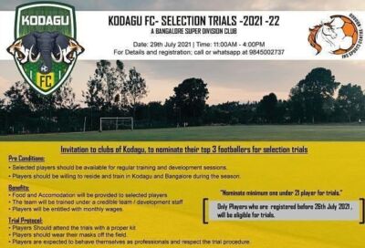 Read more about the article Kodagu FC Selection Trials, Bengaluru