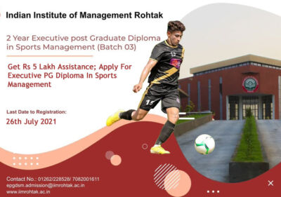 Read more about the article Get Rs 5 Lakh Assistance; Apply For Executive PG Diploma In Sports Management