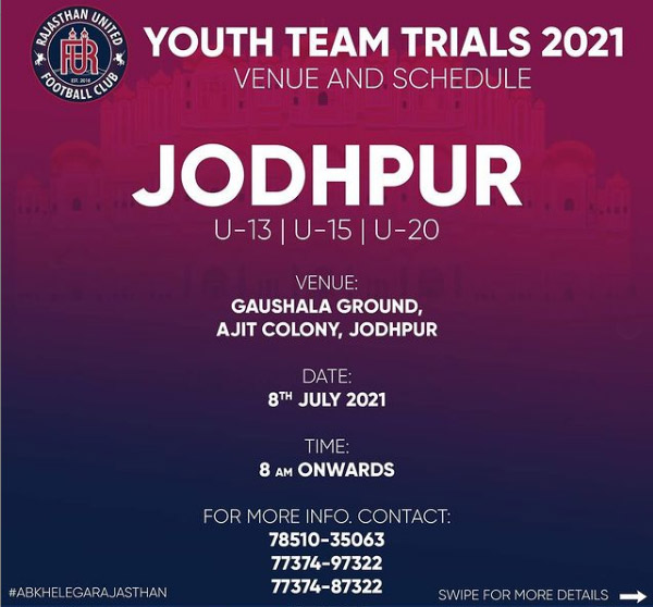 You are currently viewing Rajasthan United FC, Jodhpur Scholarship Trials