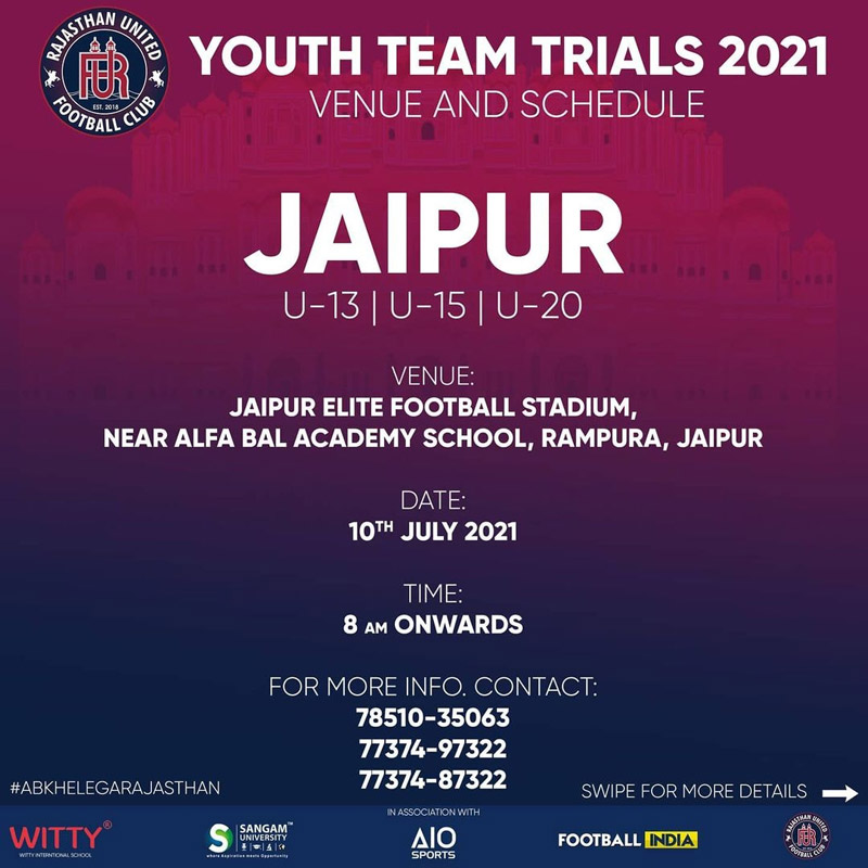 You are currently viewing Rajasthan United FC, Jaipur Scholarship Trials