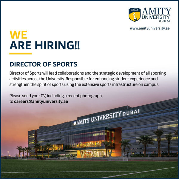 Read more about the article Amity University Dubai,  Hiring Director of Sports.