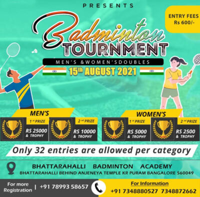 Read more about the article Badminton Tournament, Bengaluru