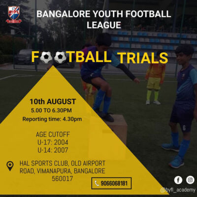Read more about the article Bangalore Youth Football League Trials – Paid Program