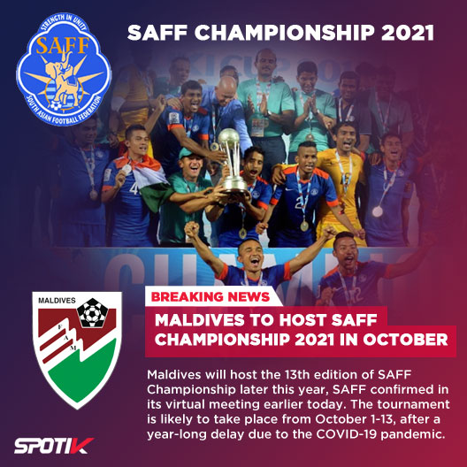 You are currently viewing Maldives to host SAFF Championship 2021 in October