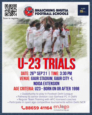 Read more about the article Bhaichung Bhutia Football Schools U23 Trials, Delhi NRC