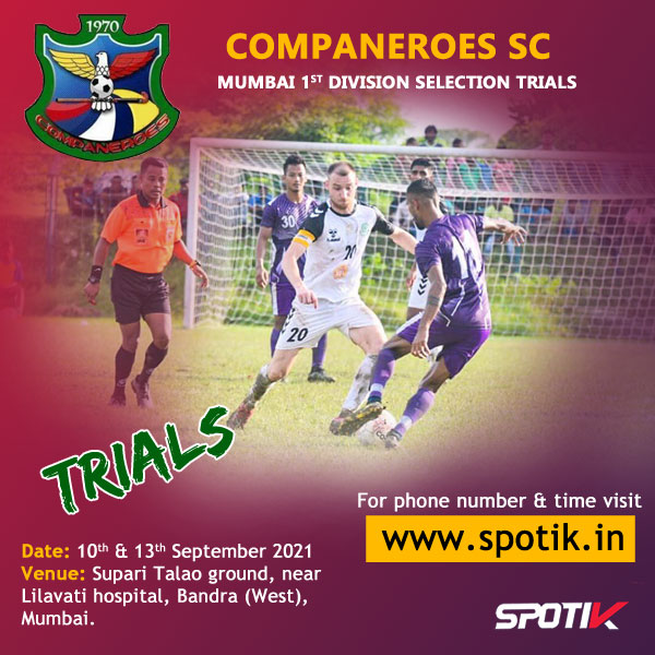 Read more about the article Companeroes SC MDFA 1st Div Trials, Mumbai