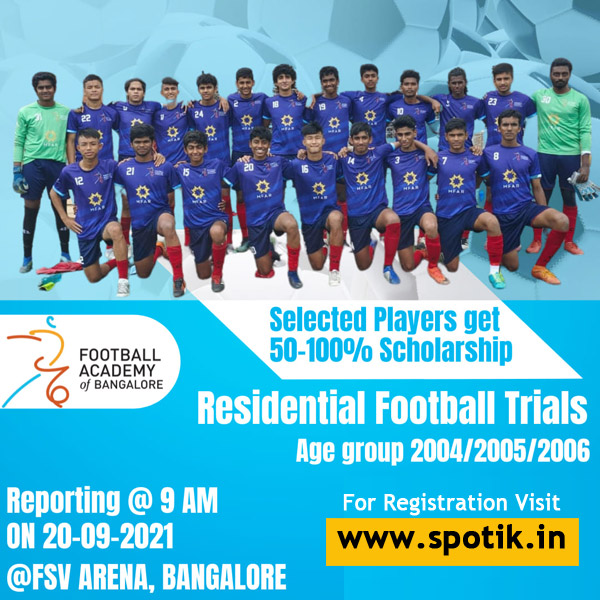 Read more about the article Football Academy of Bangalore Selection Trials 2021-22