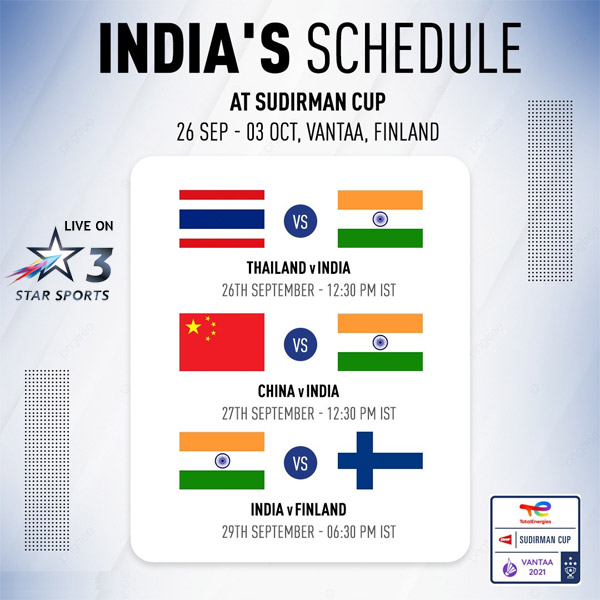 Read more about the article Sudirman Cup badminton: India’s schedule & watch live