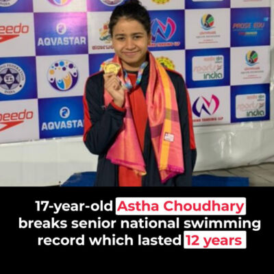 Read more about the article Assam swimmer Astha Choudhury breaks 12-year national record in 100m butterfly.