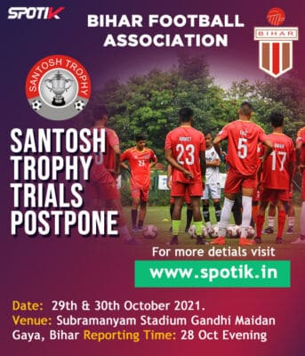 Read more about the article Bihar Santosh Trophy Trails 2021, Postpone