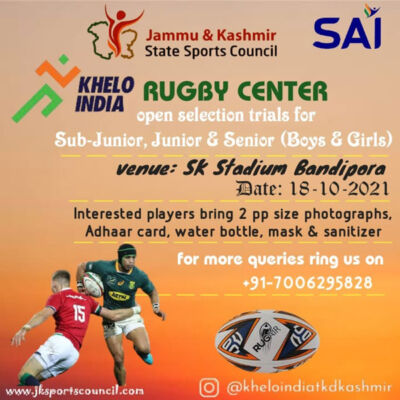 Read more about the article Khelo India Rugby Center Selection Trials, J&K