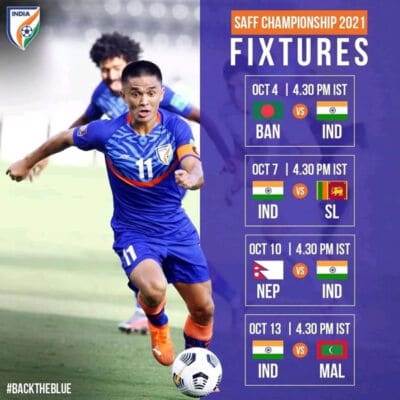 Read more about the article SAFF Championship 2021: India Fixtures, Telecast and more