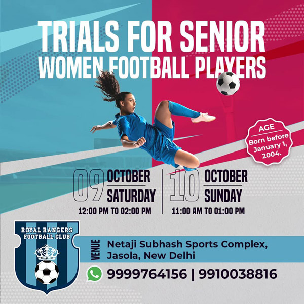 You are currently viewing Royal Rangers FC Women Trials, New Delhi