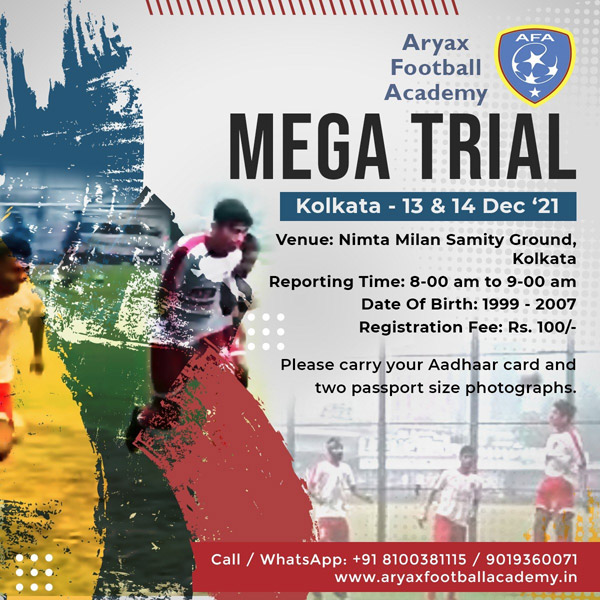 You are currently viewing Aryax Football Academy, Kolkata Trials