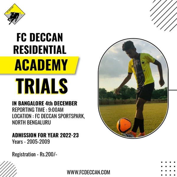 You are currently viewing FC Deccan Football Academy Trials, Bengaluru.