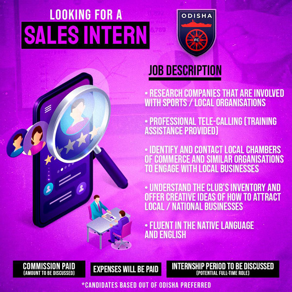 You are currently viewing Odisha FC looking for a sales intern.