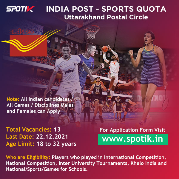 Read more about the article Uttarakhand Postal Circle Recruitment Under Sports Quota